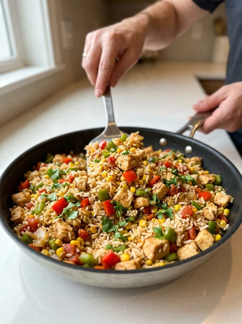 Easy Chinese Mexican-Style Chicken Fried Rice Recipe