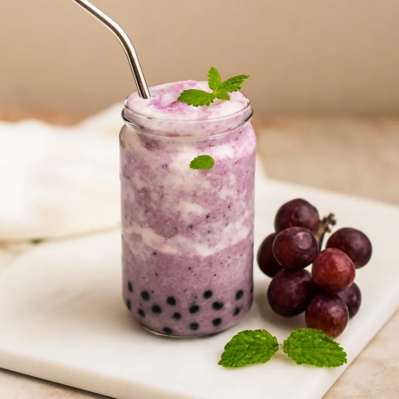 Grape Cloud Smoothie Bubble Tea with Yogurt and Condensed Milk