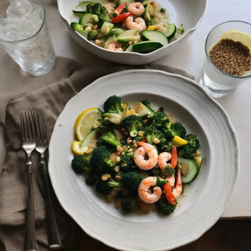 Quick Healthy Dinner Ideas for Two: Lemon Garlic Shrimp and Veggies